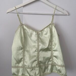 Vintage Banana Republic Light Sage Green Satin Cami